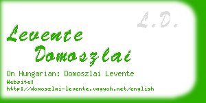 levente domoszlai business card